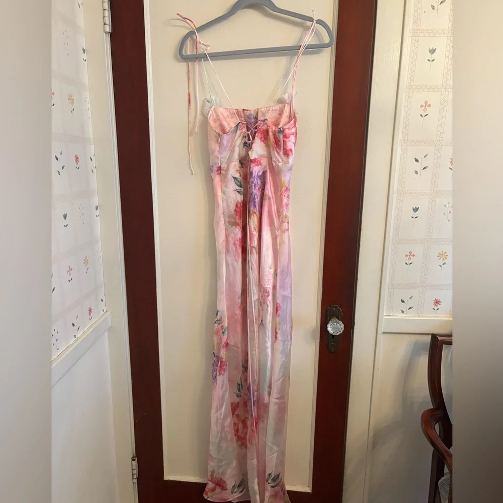 For Love and Lemons Lisa Pink Maxi Dress SMALL - Picture 12 of 12